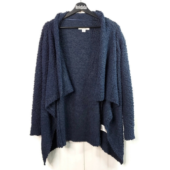 Adam Levine Open Front Cardigan Blue Sweater Oversized  Waterfall Style - Picture 1 of 5